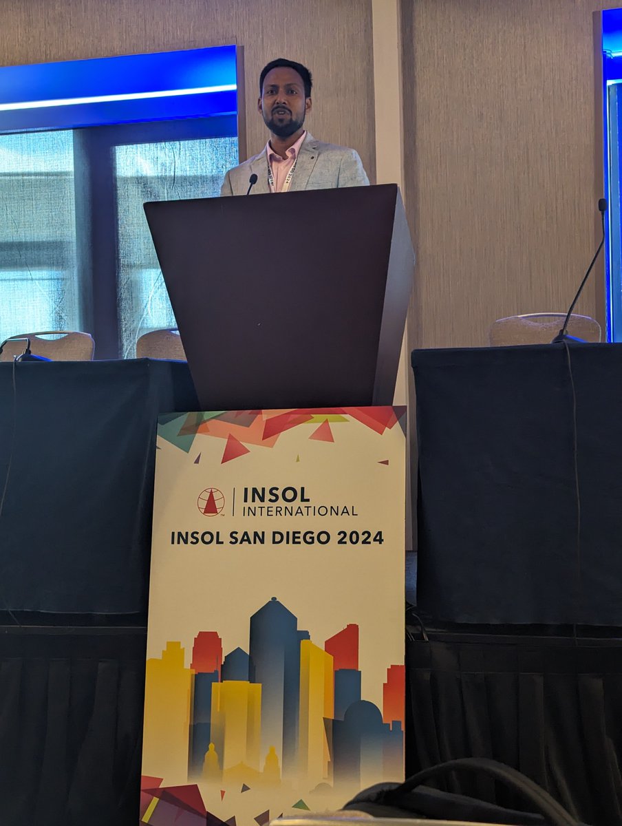 Alok Verma from Tel Aviv University in Israel presents his poster on the growing protectionism and its impact on the future of cross-border dispute resolution in India as a part of the <a href="/ERA_Insol/">INSOL ERA</a> workshop poster competition at #INSOLSanDiego2024.