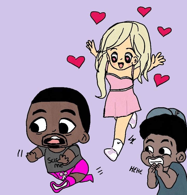 Art is... The chase is on 💕✂️ The beautiful Mariah May chasing her crush Anthony 🥰🩷 While a cheeky Max looks on and laughs @MariahMayx @PlatinumMax @Bowens_Official #art #scissorme