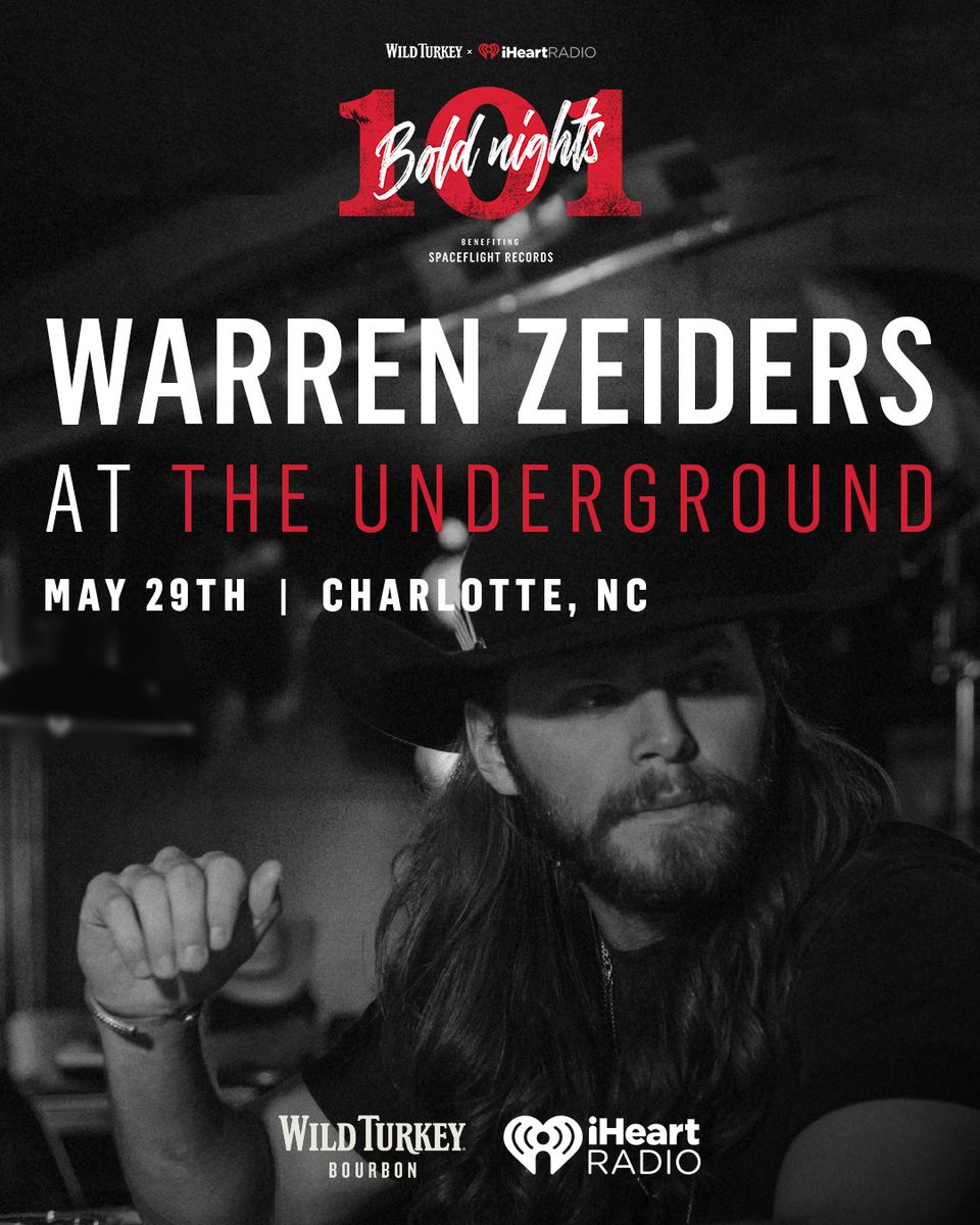 Excited to partner with @WildTurkey and @iHeartRadio for a special show in Charlotte on May 29th. Go to iHeartRadio.com/101BoldNights for official rules and to enter. See y'all there! #WildTurkeyPartner #ad21+ #DrinkResponsibly #TrustYourSpirit #WildTurkeyBourbon