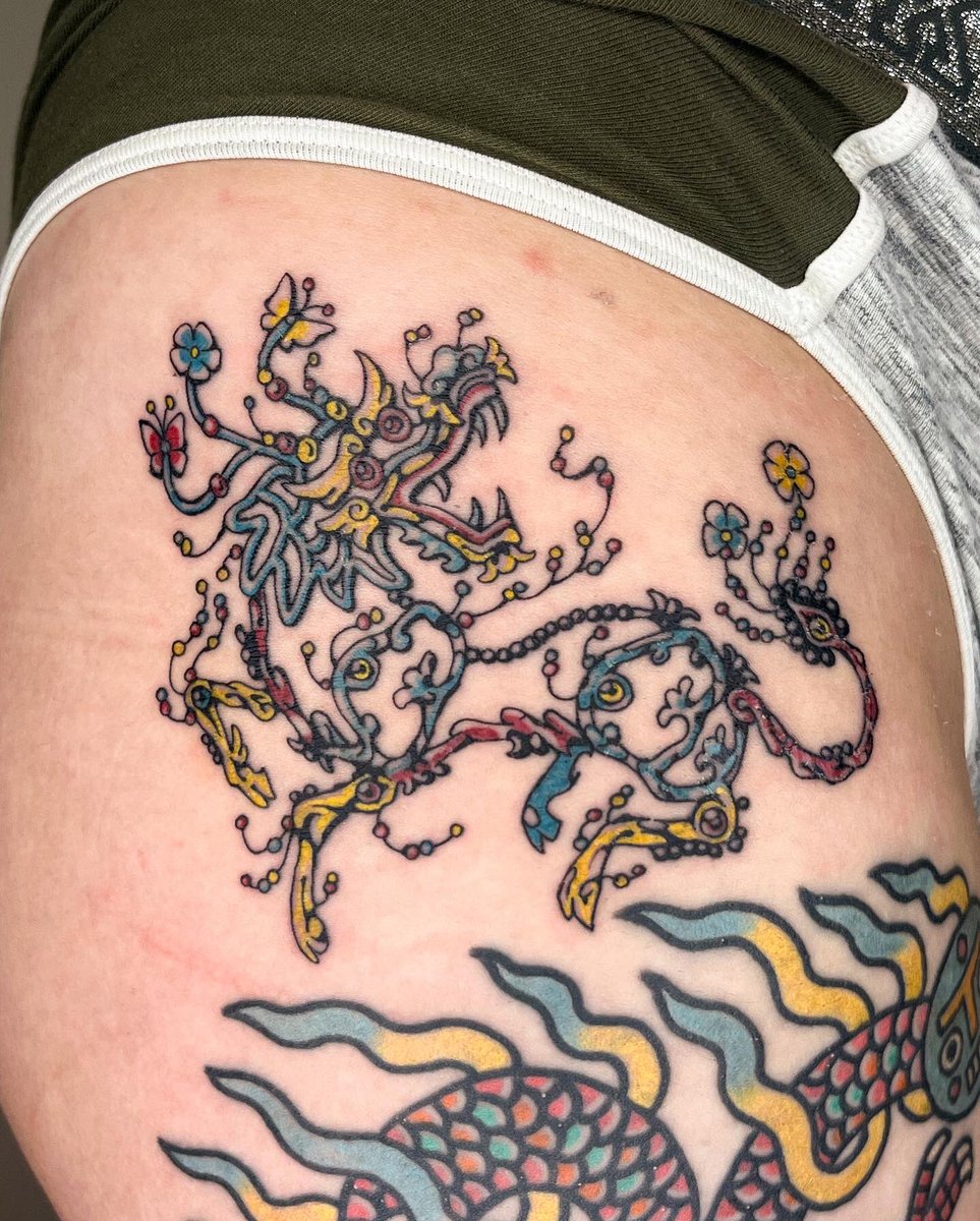 Two qilin hip tattoos for Amy 💫 second is 5 days settled. My books for June in NYC is open!