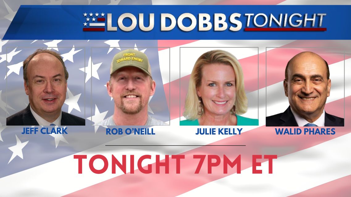 Join us tonight for #LouDobbsTonight at 7PM ET! Among our guests are @JeffClarkUS, @mchooyah, @julie_kelly2 and @WalidPhares. Join us on Rumble at rumble.com/v4we5sf-lou-do…!