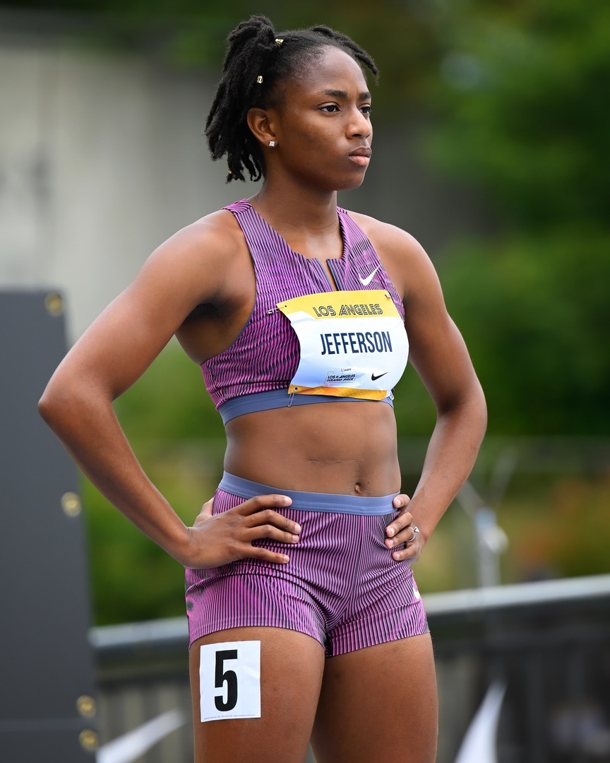 Melissa Jefferson, 100m. 2024 Los Angeles Grand Prix. . . . . . #melissajefferson #usatf #100m #trackandfield #athletics #jeffcohenphoto @__melissaj19 instagr.am/p/C7NJlXTv-Sz/