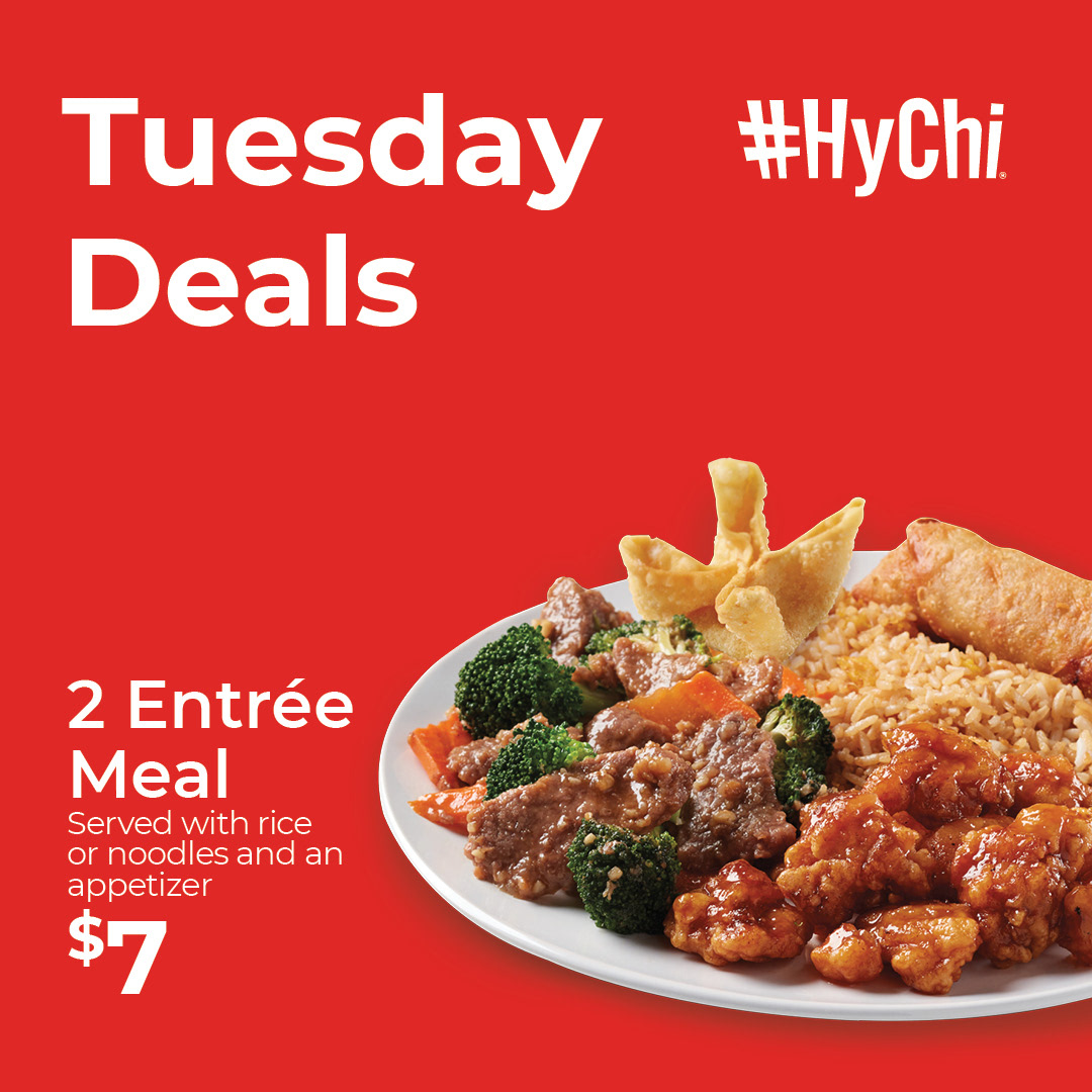 It’s not a terrible Tuesday with these delicious savings. Come enjoy these amazing savings and perfect meal  from our Market Grille or Hy-Chi! Available to dine in or take to go from 11a-8p. #indianolahyvee