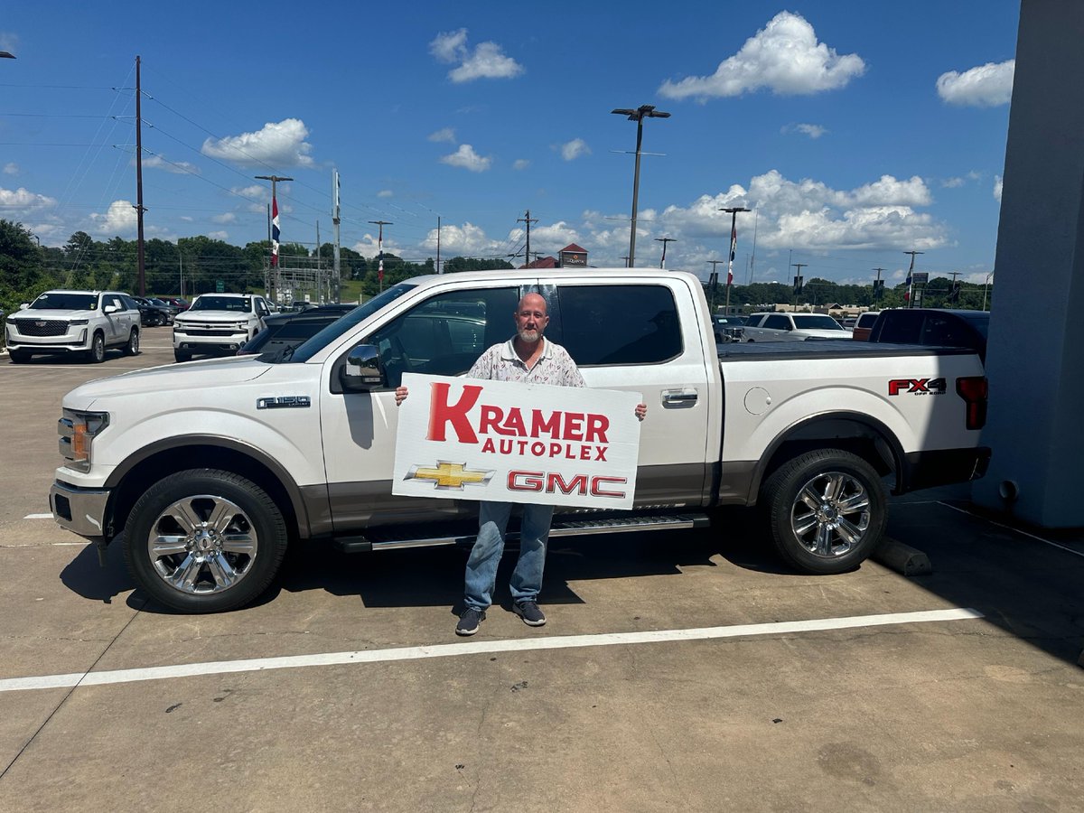 👏 Big congratulations to Scot on your beautiful new #Ford #F150 Lariat! Y'all call Kyle ASAP for your next vehicle!! He will make it happen one way or another. 💪 

📲 972-757-6608 

#Kramer #KramerAutoplex #LivingstonTX 
#NewCars #PreOwnedCars #KramerCGMC