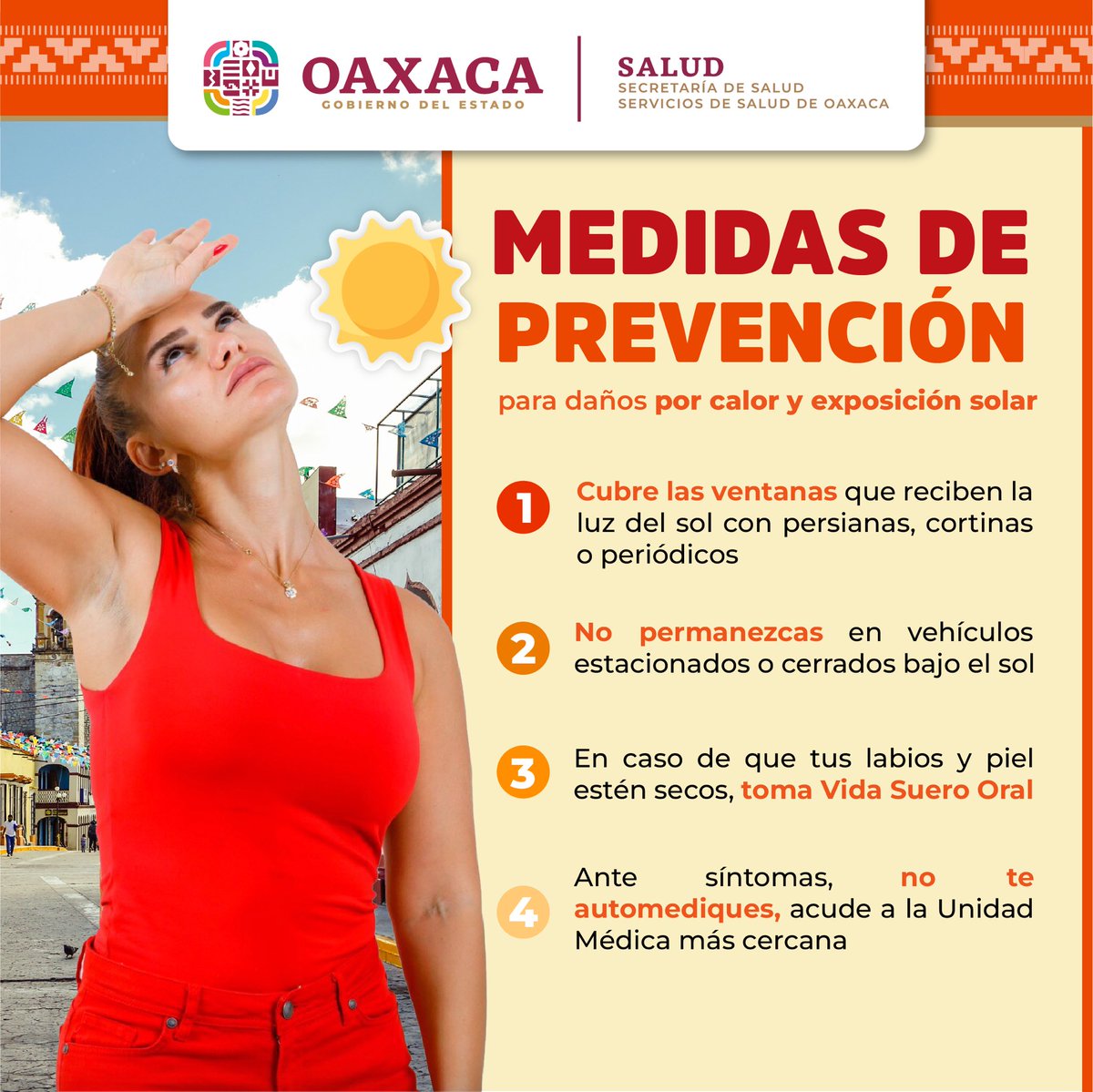 Ante el inicio de la tercera ola de calor 🔥 🥵 es importante que fortalezcas las medidas preventiva para evitar complicaciones a la salud.