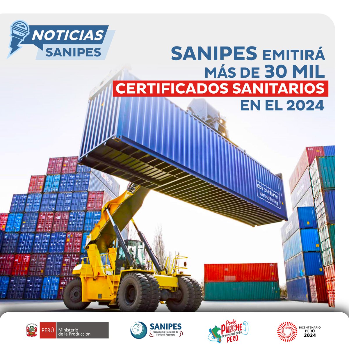 📌 #NotaDePrensa | Este 2024, #Sanipes proyecta emitir más de 30 mil certificados sanitarios para productos pesqueros y acuícolas, a fin de garantizar la inocuidad de productos hidrobiológicos que se comercializan a nivel nacional e internacional. ✅ 

🌐 goo.su/DHVAKy