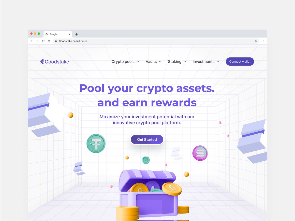 king_goodness's tweet image. Day 29✨✨ of 30🙌🏾🙌🏾
One day to go!!!!

Designed a landing page hero section for a crypto pool application.
 @figma 

#30daysofweb3design #Web3 #wallet #web3productdesigner #Defi #blockchain #uiux #productdesign #figma