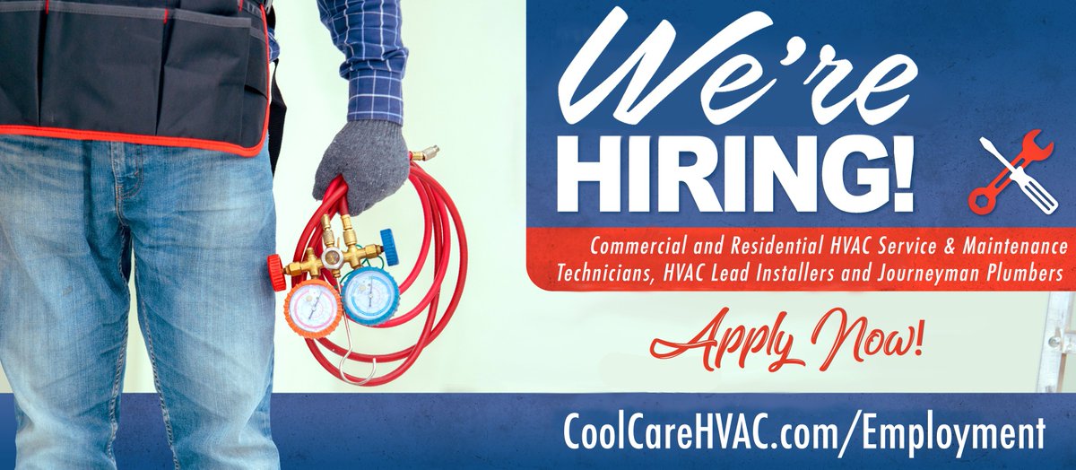 Are you a knowledgeable, friendly, customer service-oriented individual who takes pride in a job well done? Cool Care is looking to add career-minded individuals like you to our growing team! For available opportunities and to apply, please visit coolcarehvac.com/employment/.