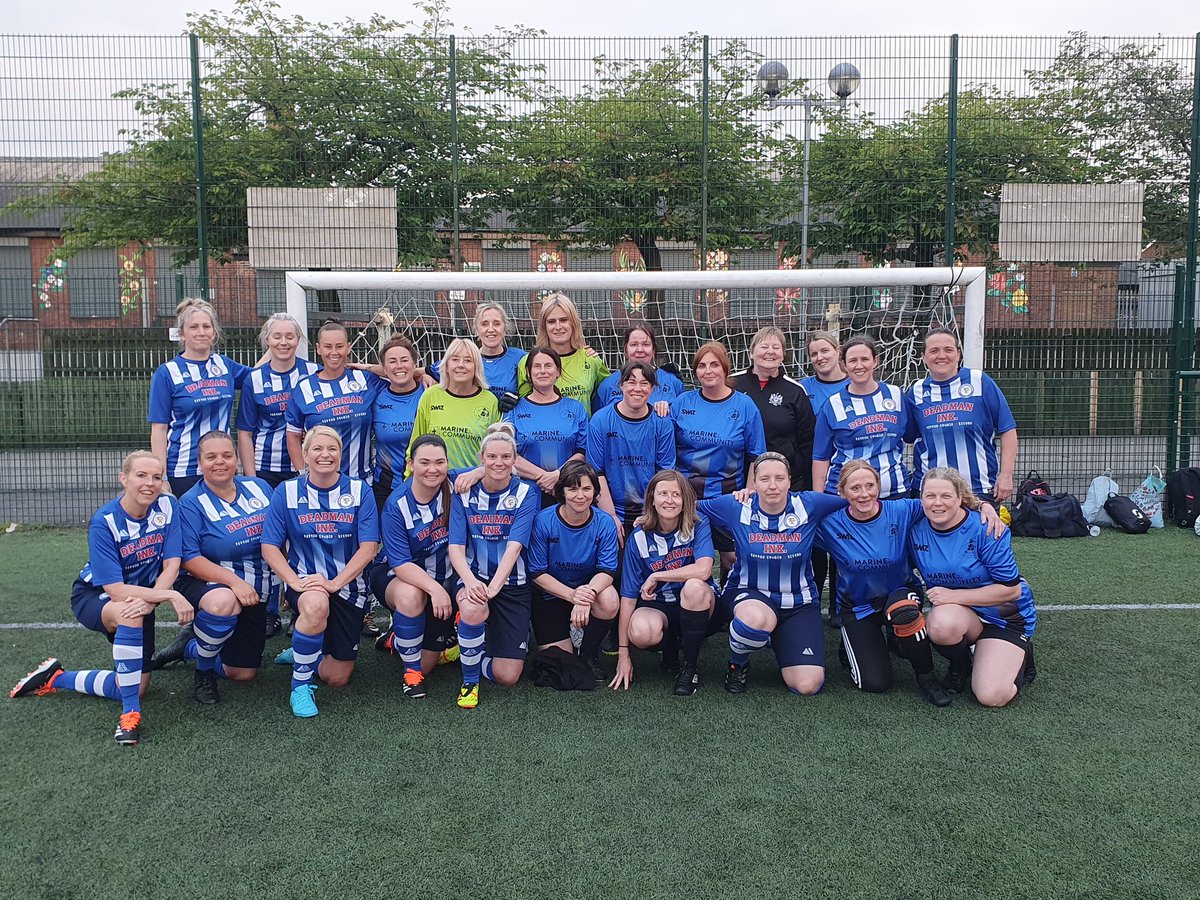 A great night tonight playing @CommunityMarine 
 Our Lionesses did us proud & came away with the Wins. But it's more than that they made new friends & helped the development of #walkingfootball and create opportunities for others. 
Sponsored by @1deadmanink 
Kit by @PendleSports