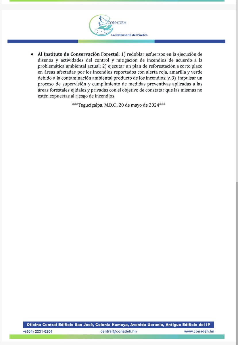 📌EL #CONADEH REITERA QUE EL ESTADO DE HONDURAS DEBE ADOPTAR MEDIDAS PARA LA PROTECCIÓN AL DERECHO A LA SALUD COLECTIVA DEBIDO A LA ALTA CONTAMINACIÓN EN EL AIRE. VER COMUNICADO AQUÍ👇 conadeh.hn/wp-content/upl…