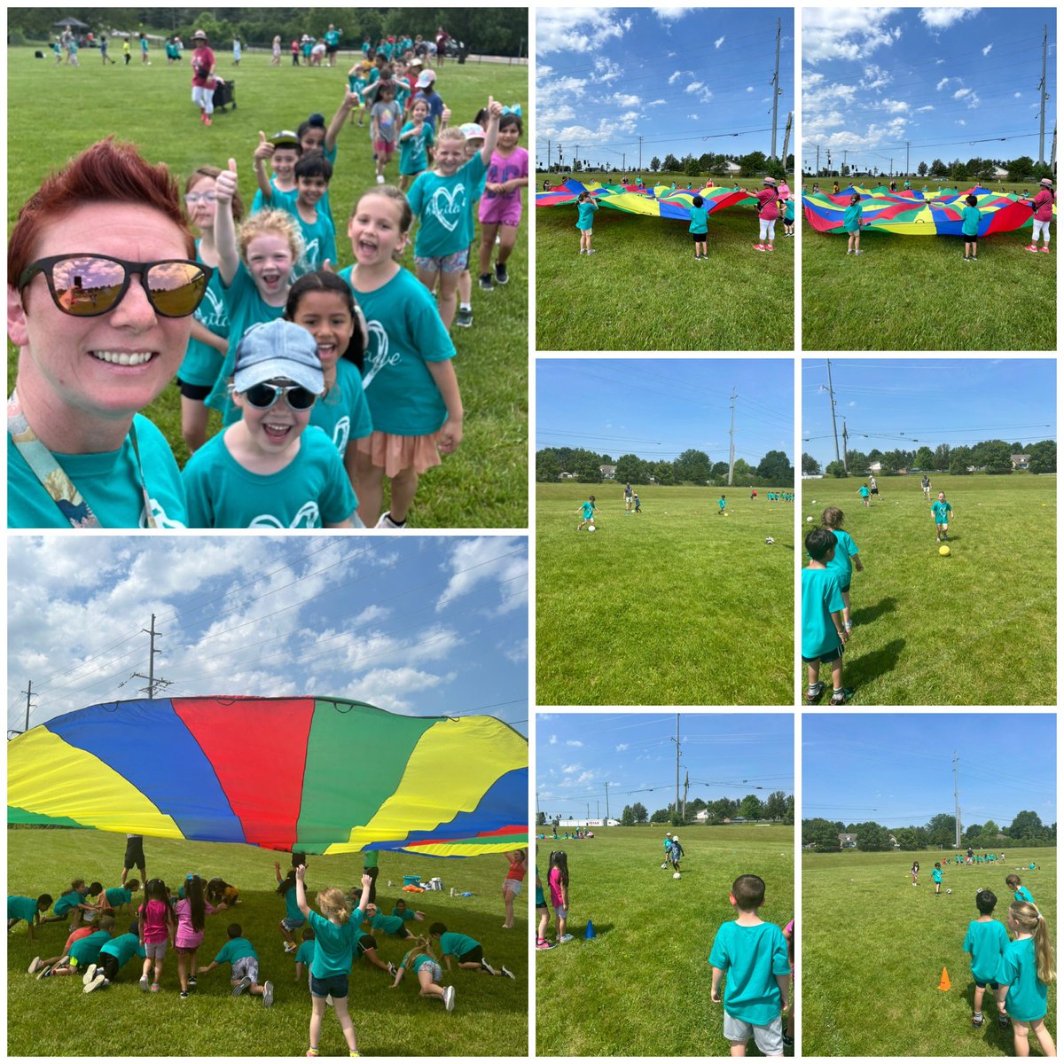 MrsWorkmanHECS's tweet photo. Wet mop relay race was a winner in this heat! ☀️Played over then under, and had some epic rock, paper, scissors battles. Finished the morning with the parachute and soccer races! What a fun morning! @HeritageECS https://t.co/lYe6SkUl7K