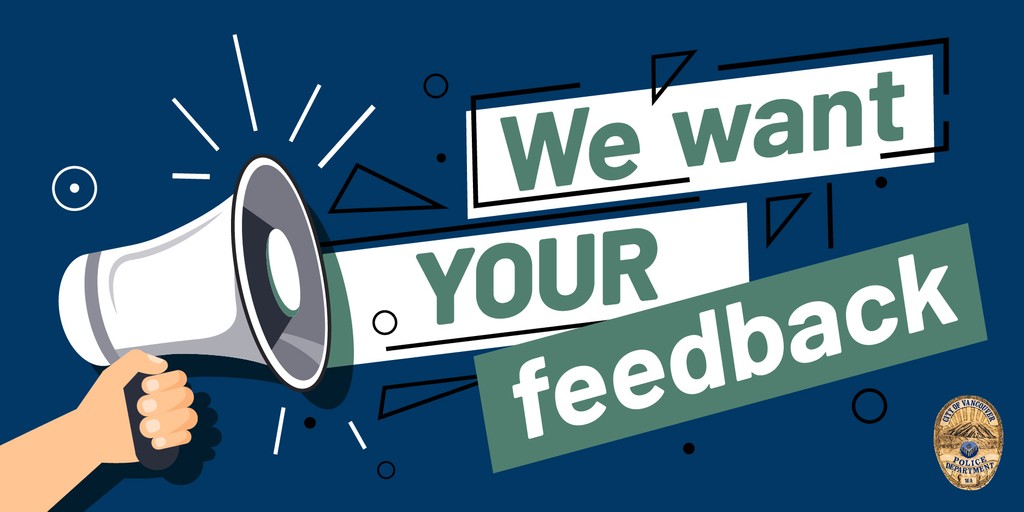 The Vancouver Police Department is doing a short survey to better understand community member’s views about important issues in the City of Vancouver. We look forward to your feedback! All answers are confidential. 🔗: bit.ly/44OcnoK #vanpoliceusa