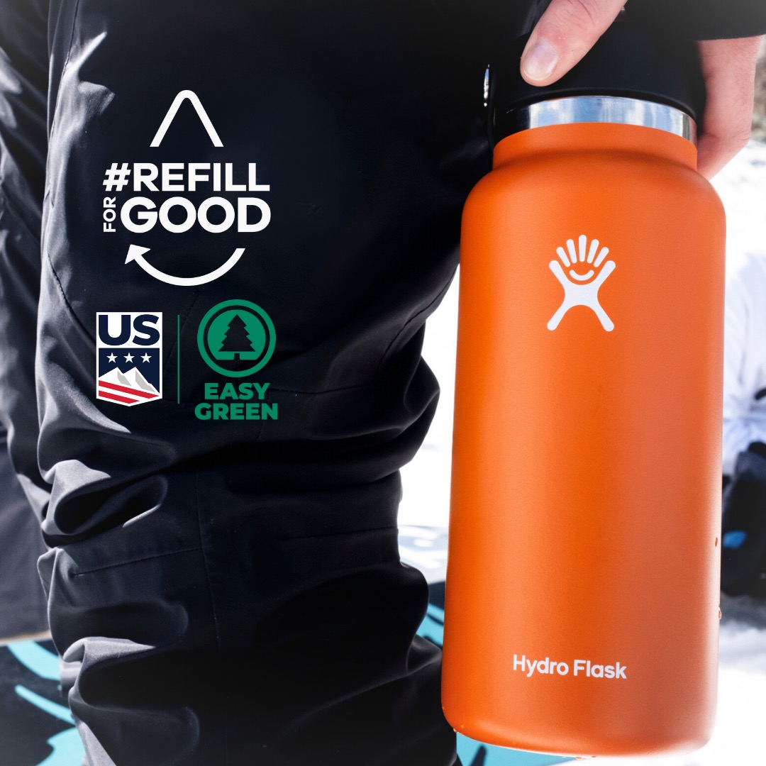 usskiteam's tweet photo. In support of our Easy Green initiative, we are proud to partner with companies like Hydro Flask that are focused on sustainability โป๏ธ
Hydro Flask's #RefillForGood program encourages reusable and reliable products. The initiative aims to reduce single-use plastics and promote environmentally friendly habits. Visit @hydroflask to learn more about their commitment to sustainability and visit the link in bio to read more on our Easy Green initiative.
#easygreen