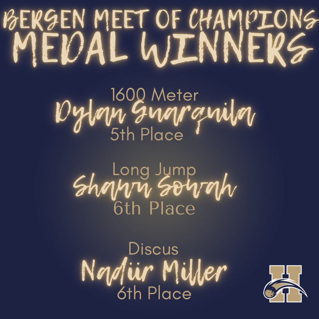 Congratulations to our County Champs, Ayanna Chape, Seven Garcia, Devin Decambre, Dustin Decambre & Dylan Guarquilla!! Congratulations to all of our medal winners & qualifiers! #cometpride #bergencountymeetofchamps 📸@picsbyisana