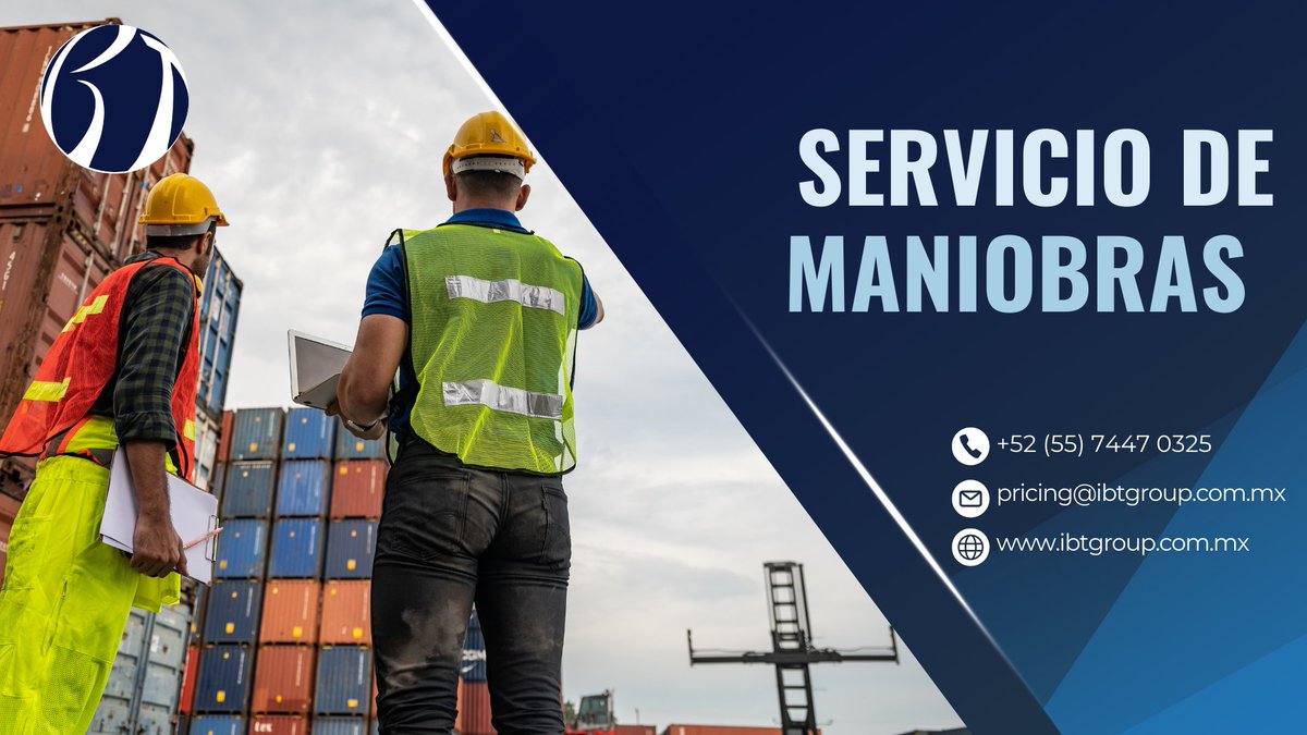 IBTGroup_MX's tweet photo. Confía en nuestros expertos para el manejo especializado de tu carga. Servicio de Maniobras disponible. Confía en nosotros como tu socio en comercio internacional. Contáctanos al (55) 3576 9611. Consulta nuestra presentación aquí: https://t.co/CL1OICVyrg #ExpertosEnManiobras https://t.co/sxB6u1iBo4