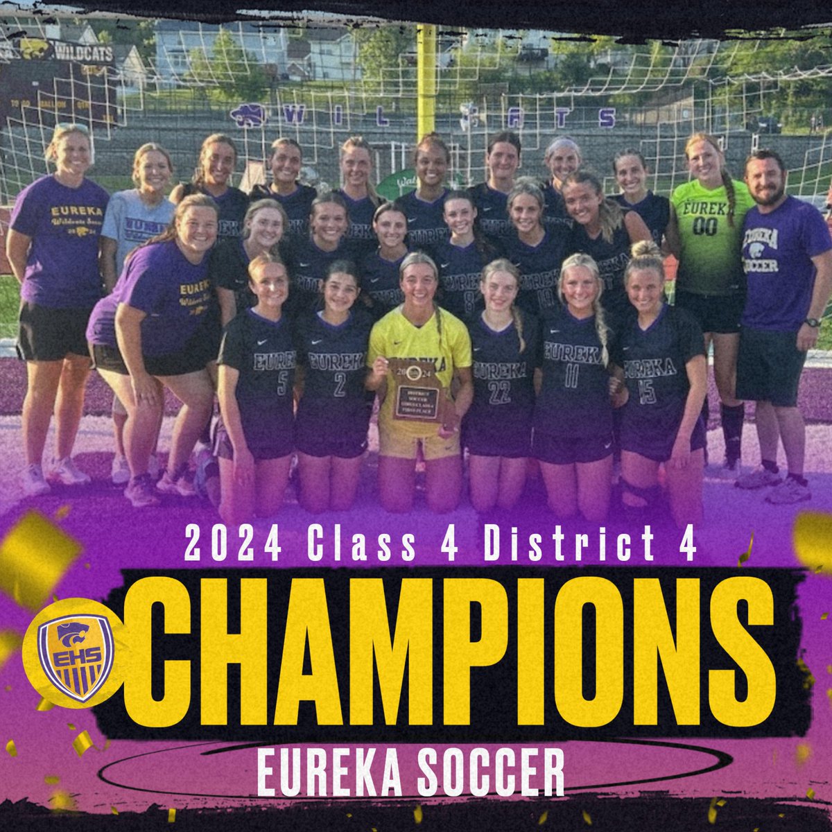 EurekaSoccerG's tweet photo. 2024 DISTRICT CHAMPS!!! Double OT game winner by Bailey Flanagan assisted by Anna Beam. Great team effort and shutout for Stella Eremita and the defense! https://t.co/ogw7QDRkIf