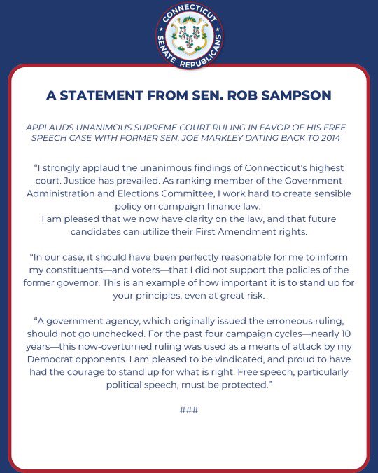 It took ten years but I am ecstatic to be finally vindicated. More importantly, we can rejoice that free political speech is still alive and well in our state.