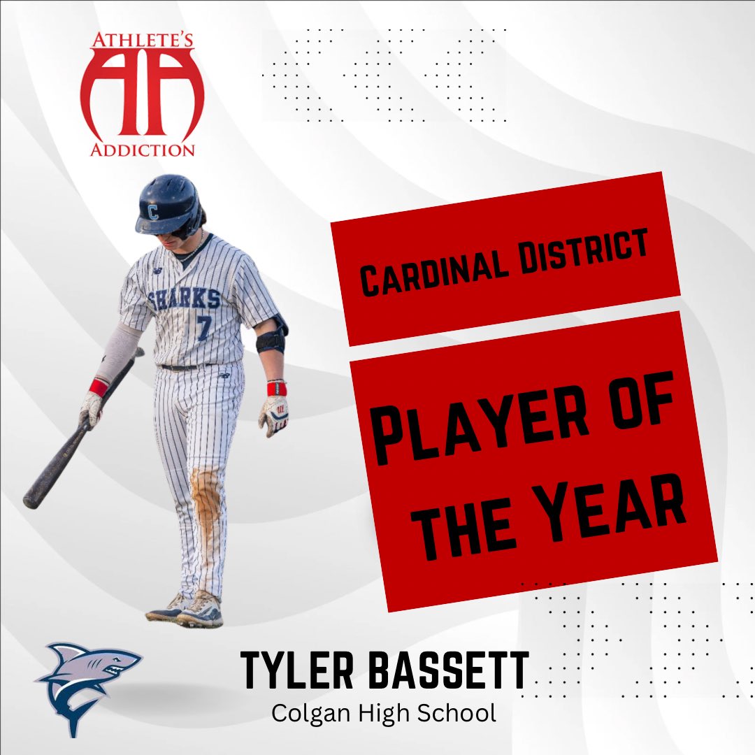 Athlete's Addiction (@athletesaddict) on Twitter photo Congratulations to Tyler Bassett (<a href="/Tyler_AB48/">Tyler Bassett</a>) of Colgan High School for earning Cardinal District Player of the Year🏆💪
Amazing work this season, keep up the good work⚾️
#highschoolbaseball #highschoolathletes #districtawards #playeroftheyear #POY #athletesaddiction Congratulations to Tyler Bassett (<a href="/Tyler_AB48/">Tyler Bassett</a>) of Colgan High School for earning Cardinal District Player of the Year🏆💪
Amazing work this season, keep up the good work⚾️
#highschoolbaseball #highschoolathletes #districtawards #playeroftheyear #POY #athletesaddiction