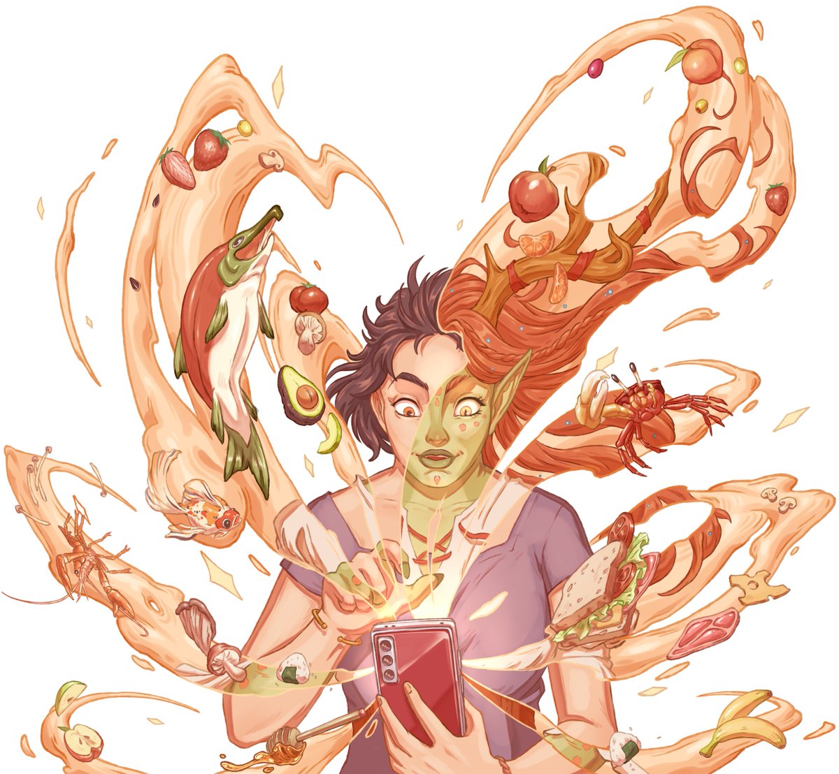 I just realized that I can show this now!
I drew this as the cover for a game that never came to be at my last job and I still love it 😌