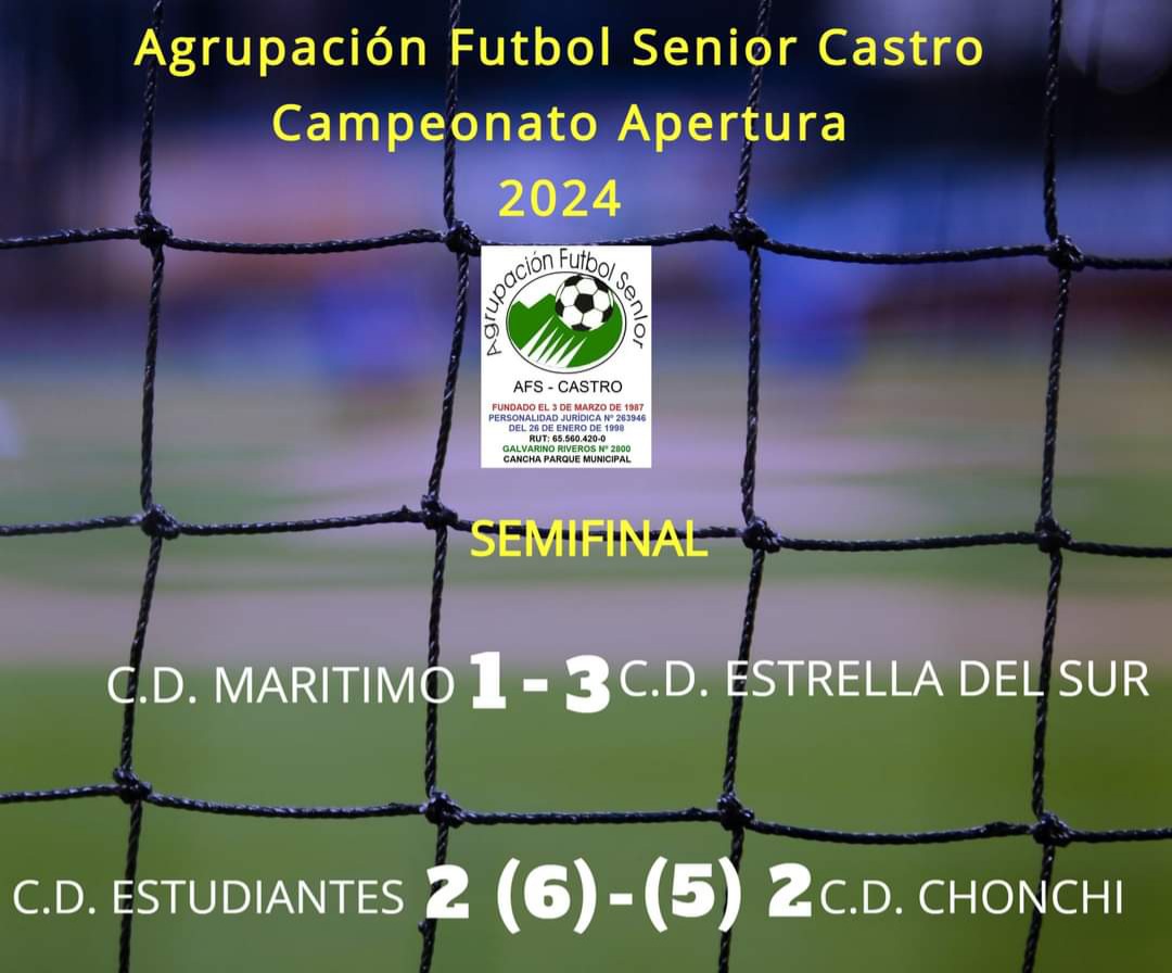 Listos los finalistas del campeonato de Apertura del fútbol Senior. Estos fueron los resultados del fin de semana.