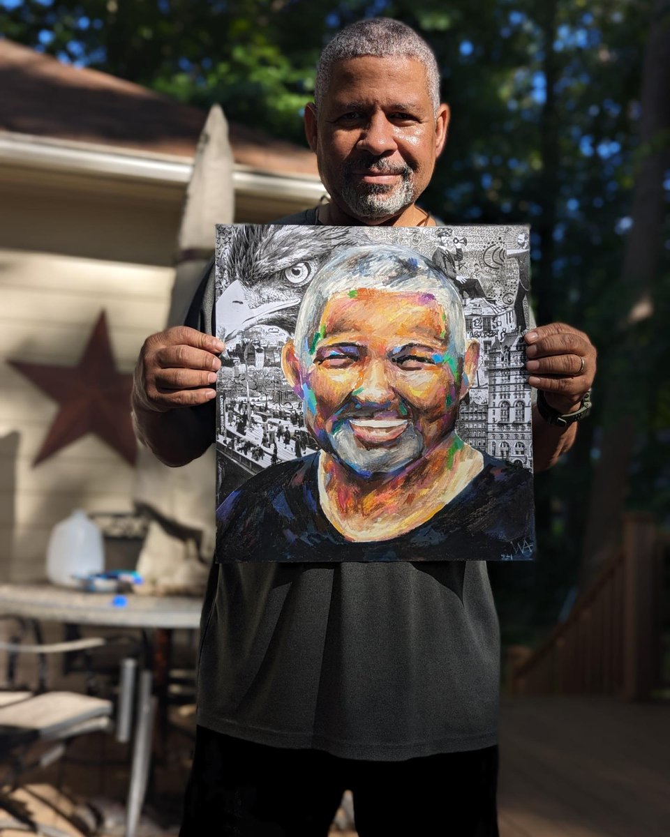 Student gifts I received for Teacher Appreciation Week: Robert Love - poster, Naya - big card, and Wyatt's portrait of me #cobbartrocks #cobbartteacherscreate <a href="/Wheeler_High/">Wheeler High School</a>