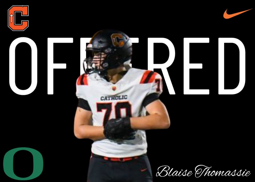 Congratulations to 2026 OL @BlaiseThomassie for receiving an offer from Oregon.