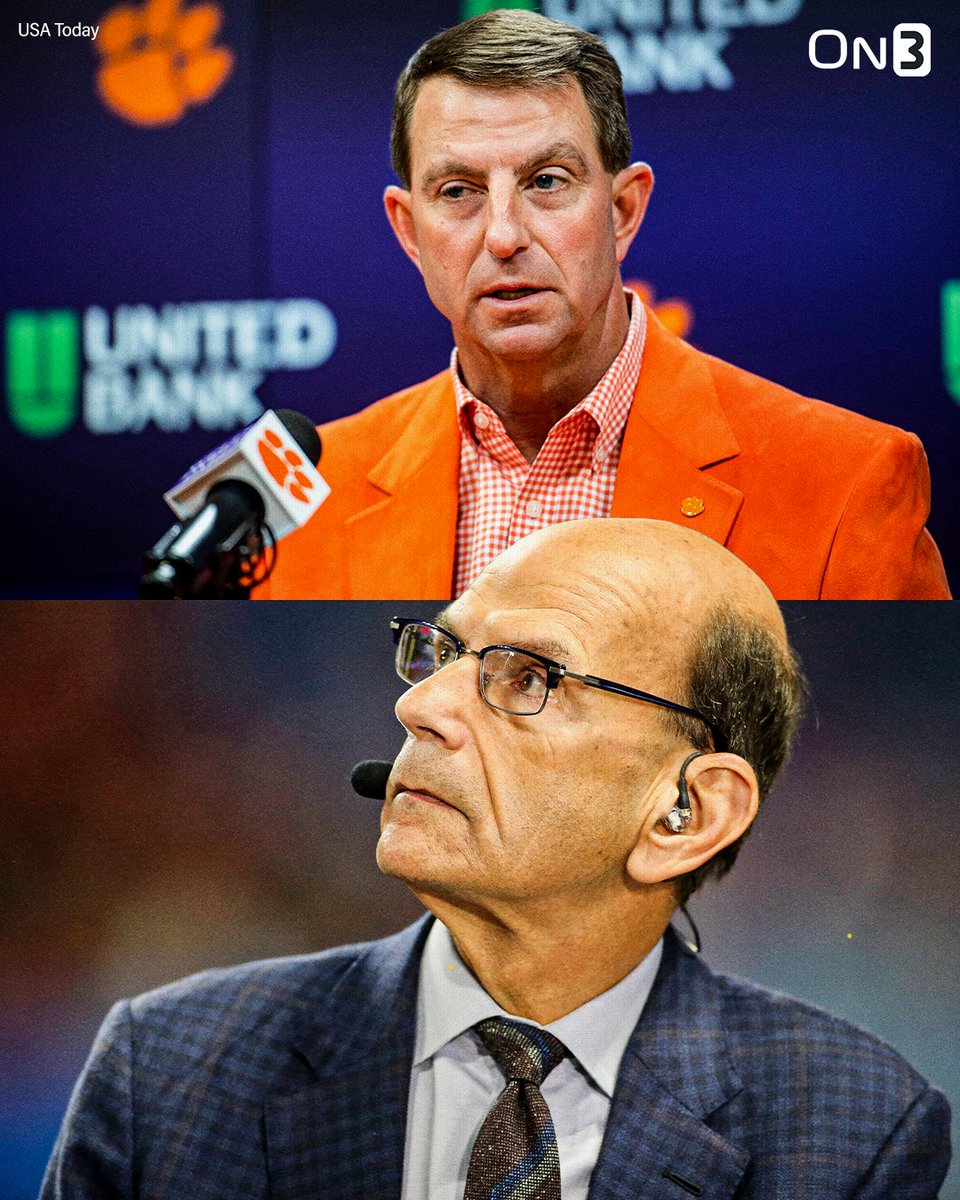 Paul Finebaum on Dabo Swinney's future at Clemson: “People that graduated from Clemson, people that are Clemson fans, they don’t think Dabo Swinney is going to be there a long time. When I say long time, I mean 3 to 5 years. I think his time is nearly up.”