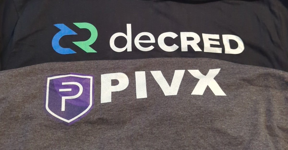 Some people dress up for work and  others #decred & #pivx their way through the day. Still waiting for someone in public to comment on my crypto shirts but they never do. We must be early still. 😁