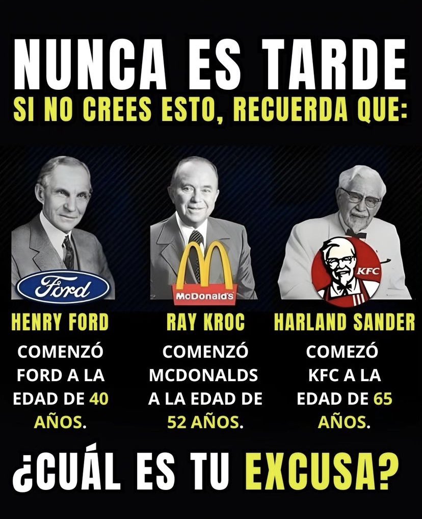 guillermorasch's tweet photo. Nunca es tarde para emprender https://t.co/ARzSllm0FZ