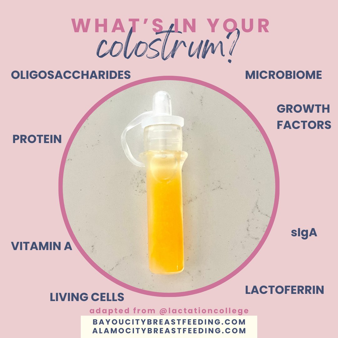 Colostrum isn't called 'liquid gold' for no reason! Present from about 16 weeks of pregnancy through a few days after delivery, colostrum makes up your baby's first amazing superfood. It's available in a small quantity, but it packs a huge nutritional punch. #liquidgold