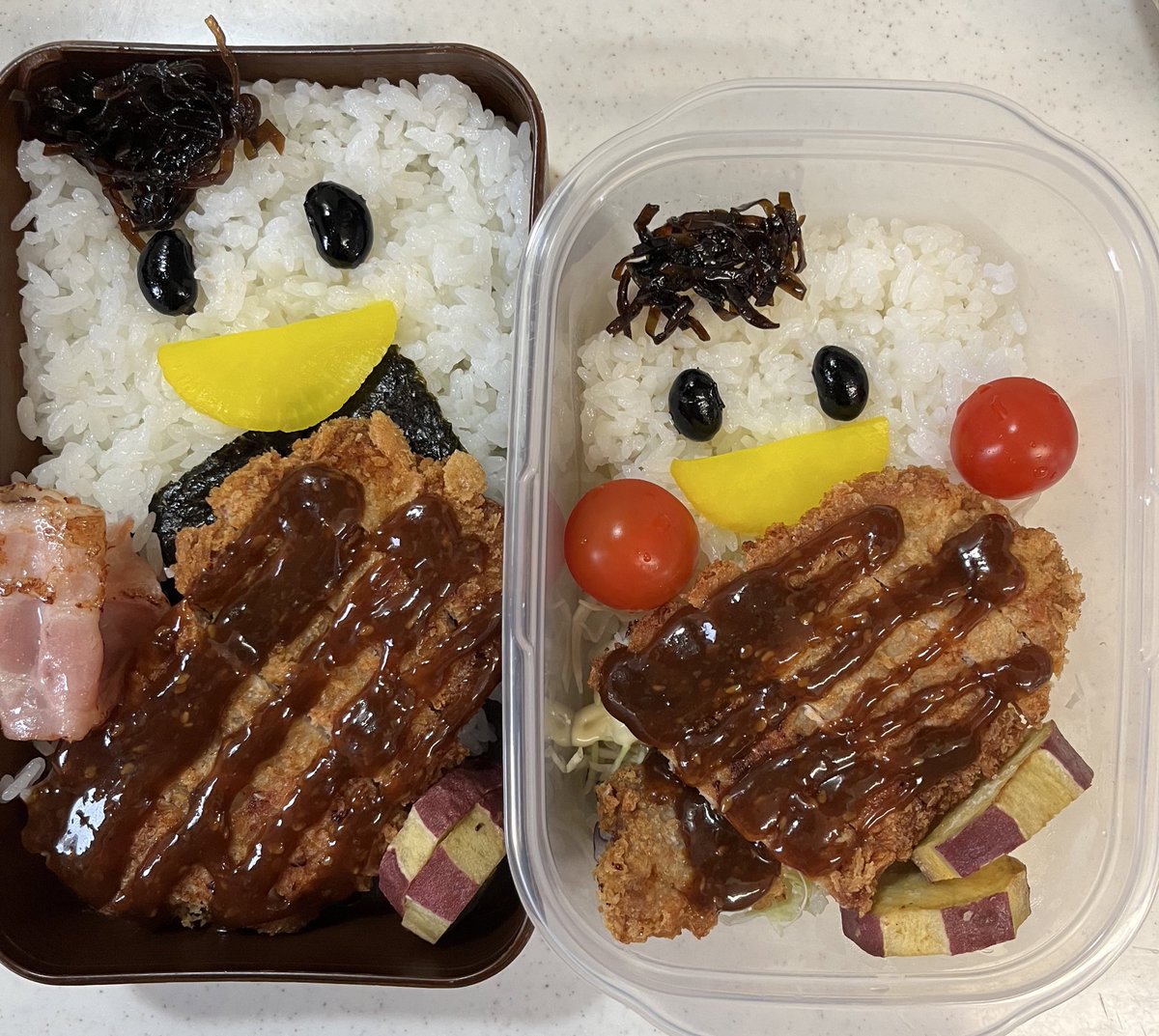 (　ﾟ∀ﾟ)o彡°とんかつとんかつ

 #お弁当