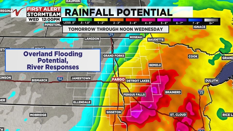 Watching for heavy rainfall Tuesday into Wednesday...

Overland flooding may be a concern since soil moisture in many areas with recent rains is at or near saturation. Rising river levels are also a concern. We will be watching closely!

#VNLFirstAlert