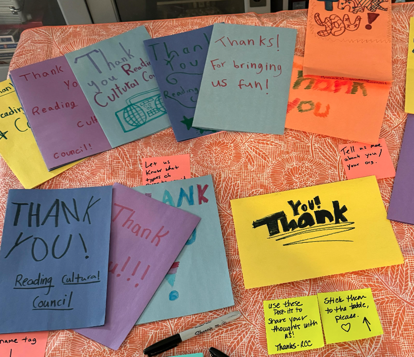 ReadingMassCC's tweet photo. Thank you for making our annual grantee reception awesome and to the students that sent along thank you cards. Sponsoring events for school children is one of our faves for! See the link in bio for slideshow from the event #powerofculture @masscultural https://t.co/gaOucGfmLn
