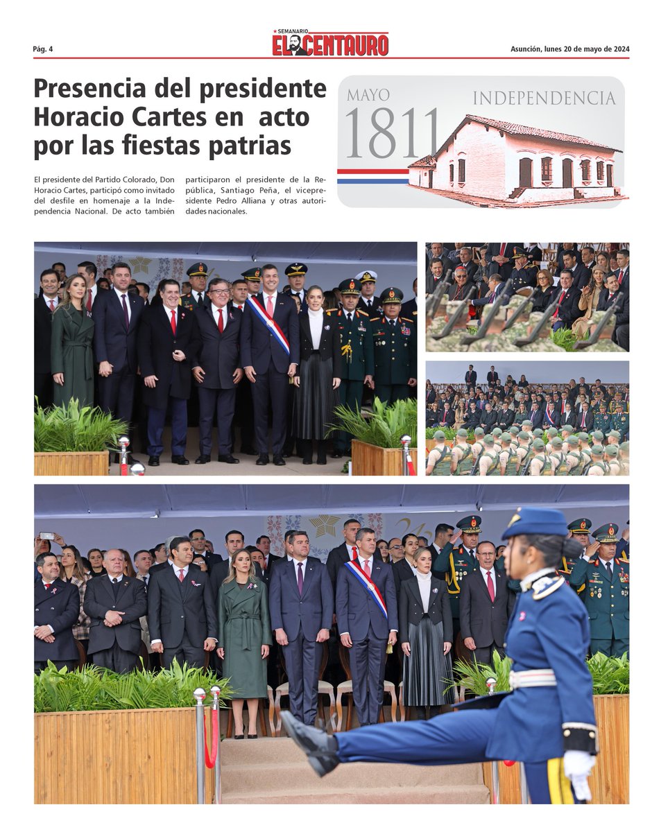 Semanario oficial de la ANR 'El Centauro', edición N° 30
Mañana la versión impresa. Distribución gratuita.