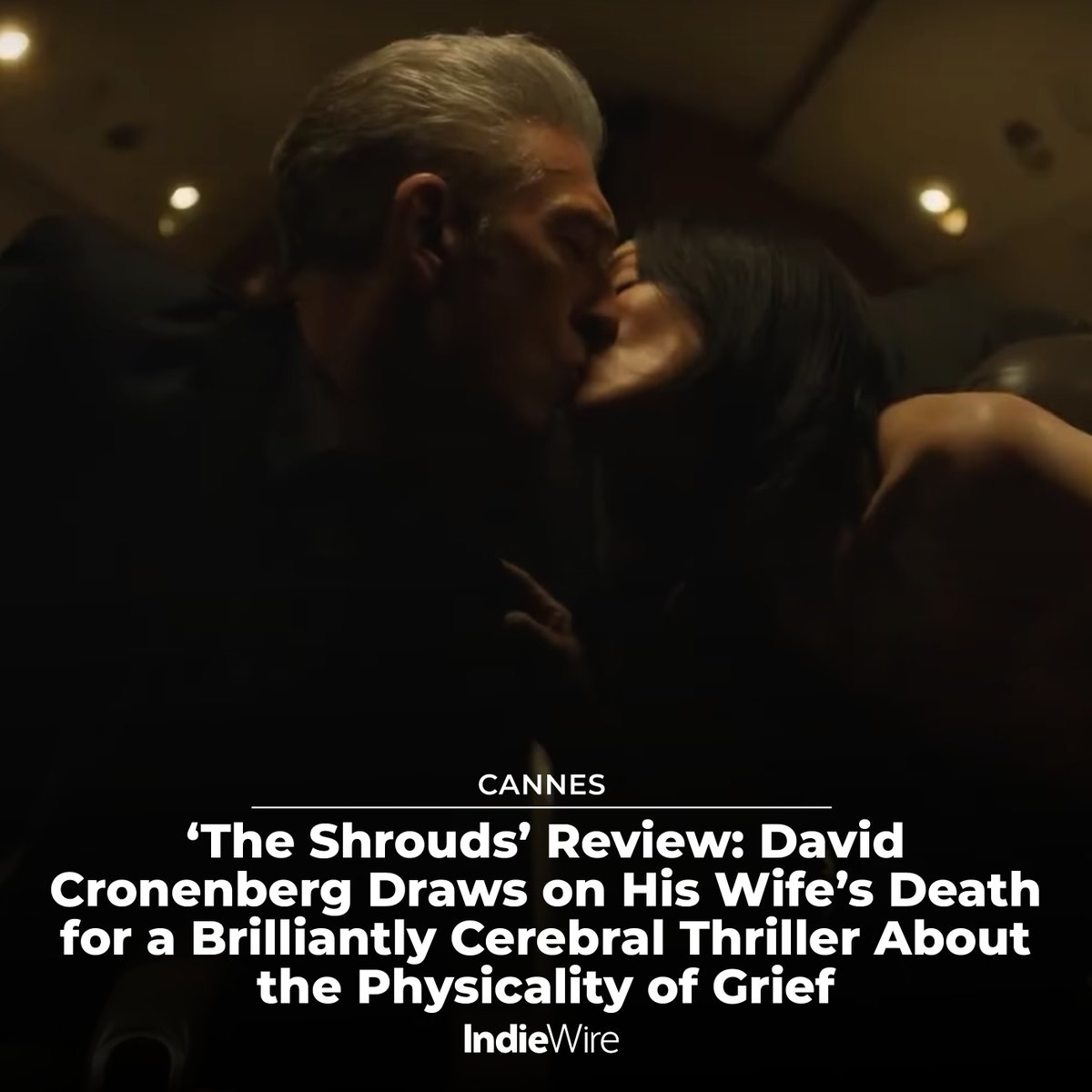 “The Shrouds” is a grief story as only David Cronenberg would ever think to shoot one: Sardonic, unsentimental, and often so cadaverously stiff that the film itself appears to be suffering from rigor mortis. Our #Cannes review: trib.al/qTX5Rh5