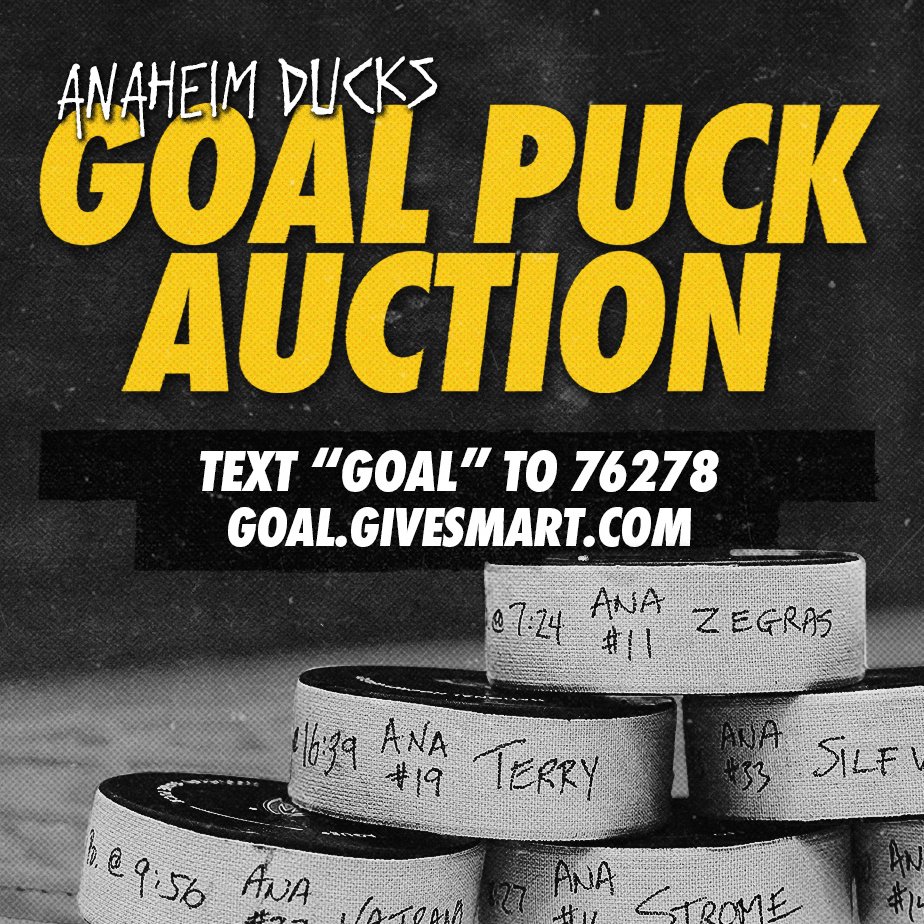 👀 Goal Puck Auction👀 You can score a goal puck from games played at Honda Center from Mar. 1 - Apr. 12. Ends May 24 at noon PT ➡️ e.givesmart.com/events/CGH/