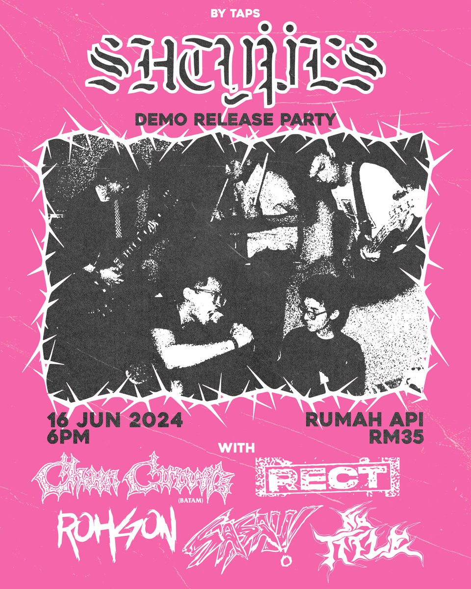 16 Jun 2024
6pm
rm35

Shtypes (demo release party)
Chain Circuits
Rect 
Rohgon 
Sasau
No Title