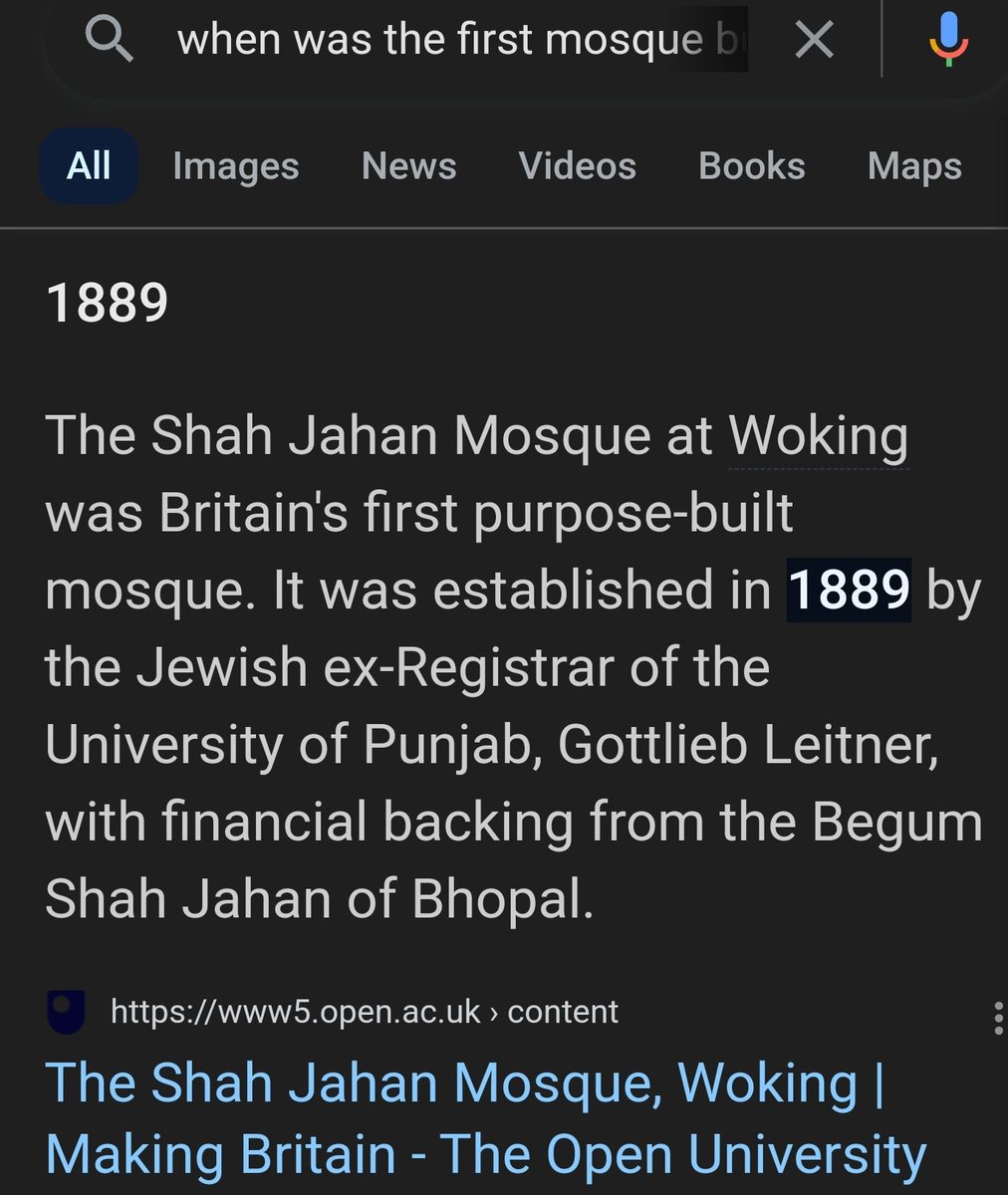 'when was the first mosque built in britain?' 

so much for all of these fake nationalist zionist brits who keep tellin me 'why are u agenst jews?? they are anti islam just like us!! they are our greatest ally!!' 

multiculturalism in britain was jewish from the start. GET EM OUT