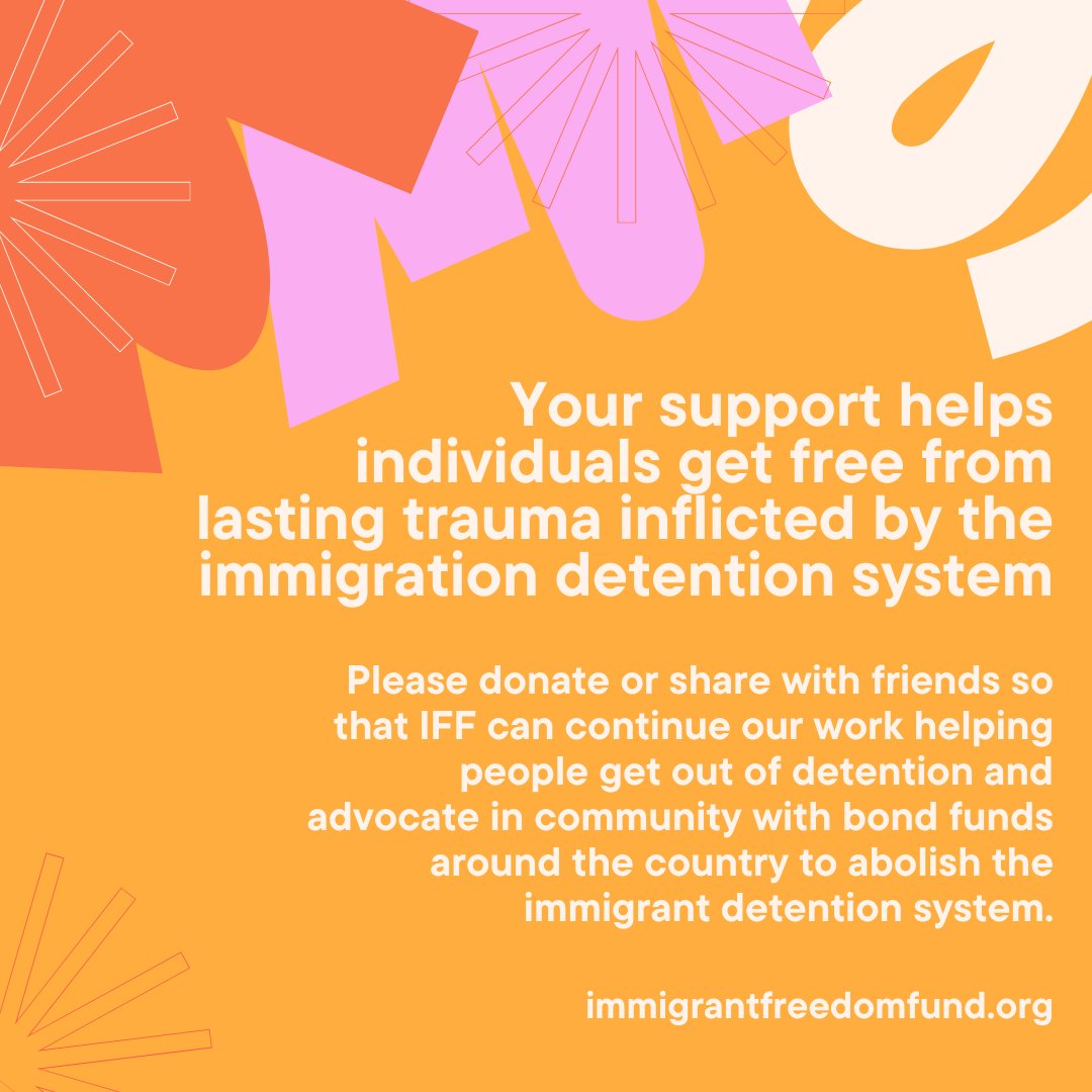 ImmFreedomFund's tweet photo. Thanks to your recent support, we were able to help 2 people get free from ICE detention earlier this month! 

¡Gracias a tu apoyo reciente, ayudamos a dos personas a salir del centro de detención migratoria (ICE) este mes!

#FreeThemAll #AbolishICE #AbolishDetention https://t.co/CJuLBxFX4c