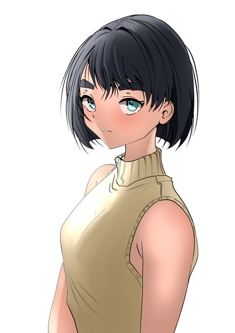 「short hair thick eyebrows」 illustration images(Latest)