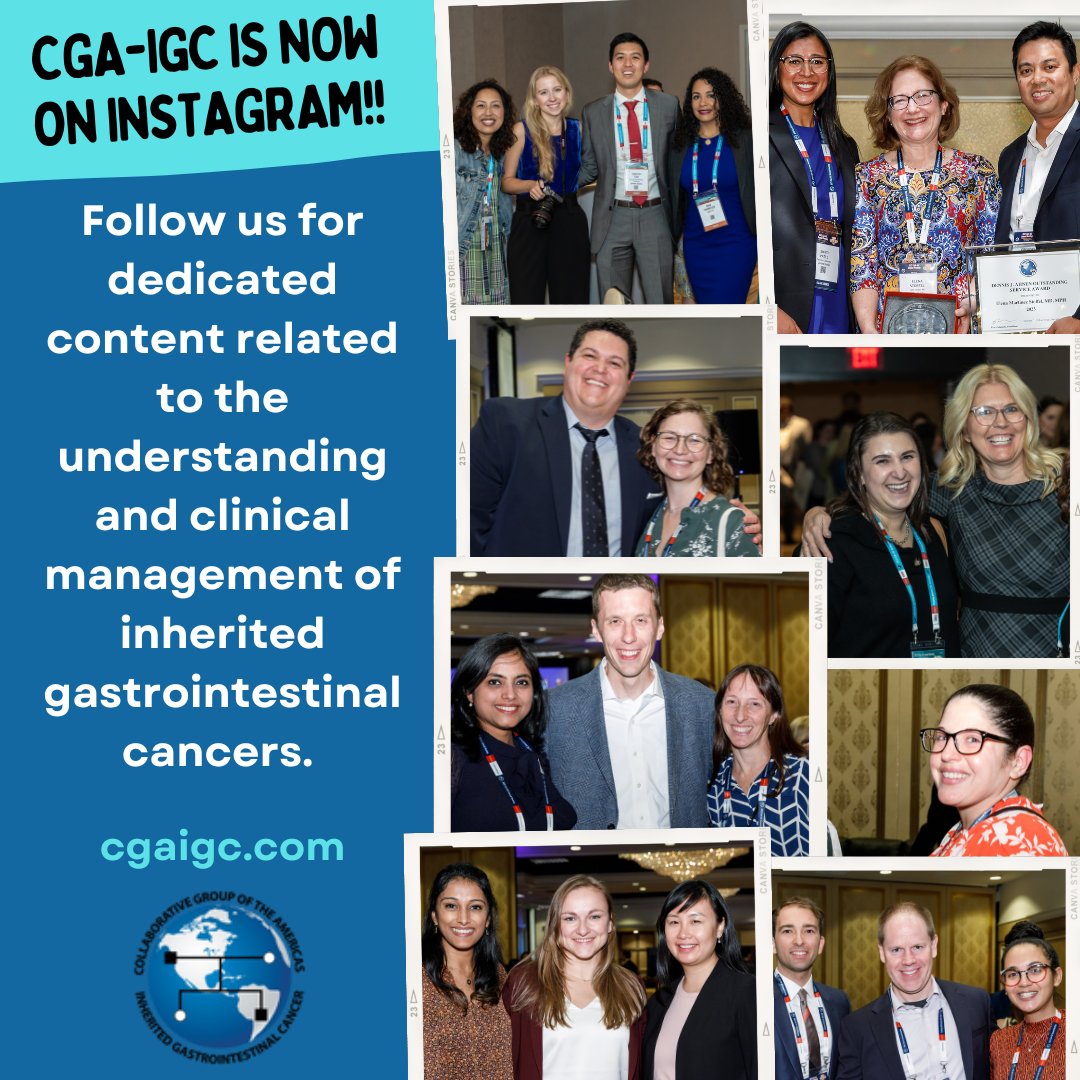📢#CGAIGC is now live on Instagram! If you're on @instagram please give 'cga_igc' 👉 instagram.com/cga_igc/ a follow and share our content with your network. We hope to reach members of the #HereditaryGICommunity who are not on X or LinkedIn! #DDW2024