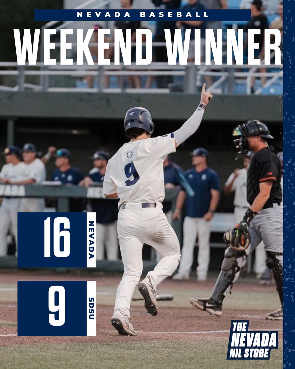 Nevada Baseball took down SDSU 16-9!!

#NevadaNIL #NevadaNILStore #NILStore #NIL #WeekendWinner