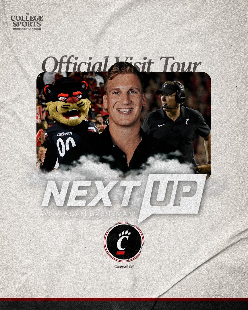 🛣️ The Next Up Official Visit Tour rolls in to Cincinnati this week @GoBearcatsFB, you’re NEXT UP‼️