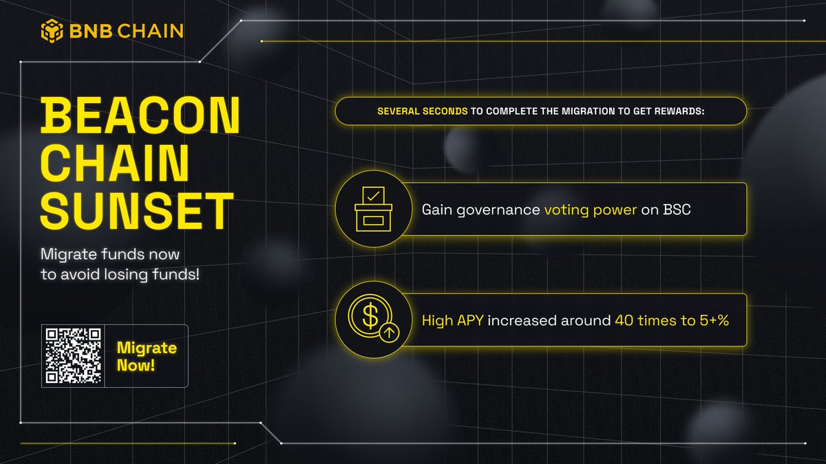 🚀 Boost your BNB staking rewards! 🤑 Migrate your BNB in just 1 minute to  earn 3.5% APY and gain governance voting power on BSC. ✨Get started now 👉  https://t.co/InoyULR2le ✨BNB Staking