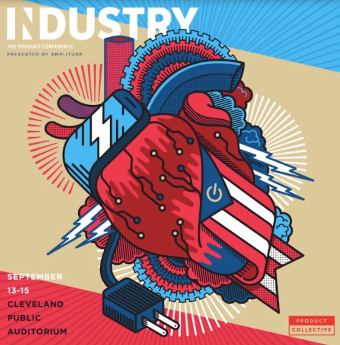 prodcollective's tweet image. Each year, we feature unique artwork by a talented Cleveland artist at INDUSTRY: The Product Conference, capturing the essence of our event. Check out some past artwork below, and stay tuned for the unveiling of this year's masterpiece! 🎨 #INDUSTRYConf