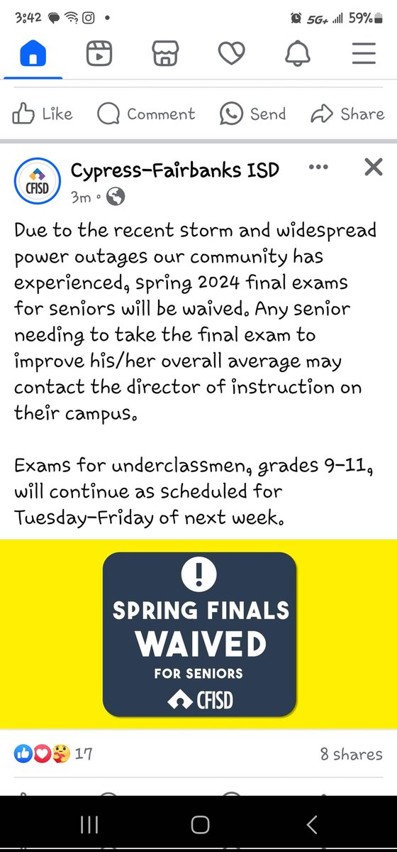 I'm glad my nephew's district is taking care of their community.