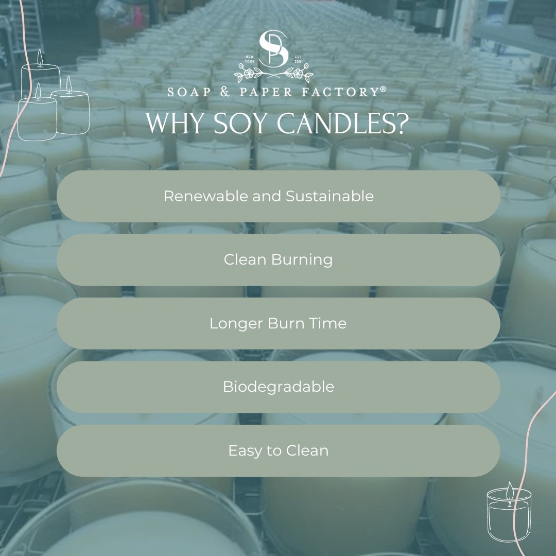 🕯️✨ Why Choose Soy Candles? Discover the Benefits! 🌿💖🛍️
soapandpaperfactory.com/blogs/journal/…
#SoyCandles #EcoFriendlyLiving #SoapAndPaperFactory #CleanBurning #SustainableChoice #LuxuriousFragrance