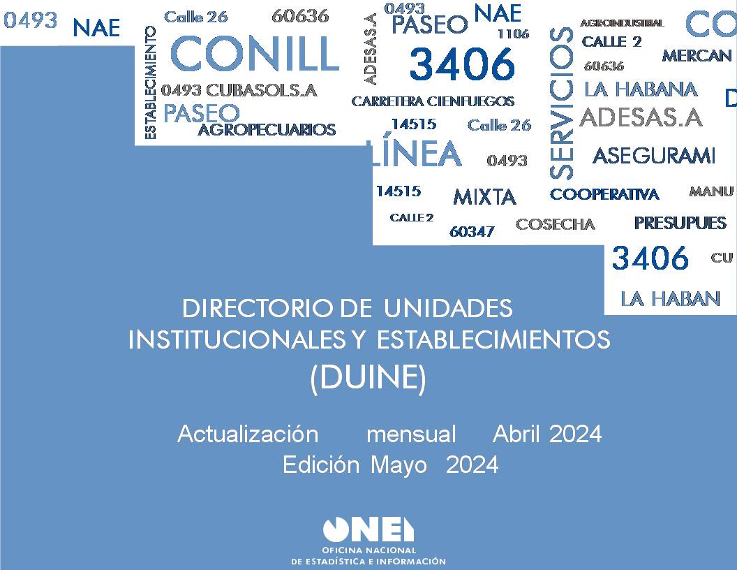 Las_Tunas_ONEI's tweet photo. 📢 Enterate!!!!! Disponible Ya!!!! Actualización mensual del Directorio de Unidades Institucionales y Establecimientos (#DUINE)📊. Correspondiente al mes de Mayo 2024.
👉Visite nuestro sitio web: https://t.co/FaFspkeHG9👈
#ONEILasTunas https://t.co/KcN0tq9vsT