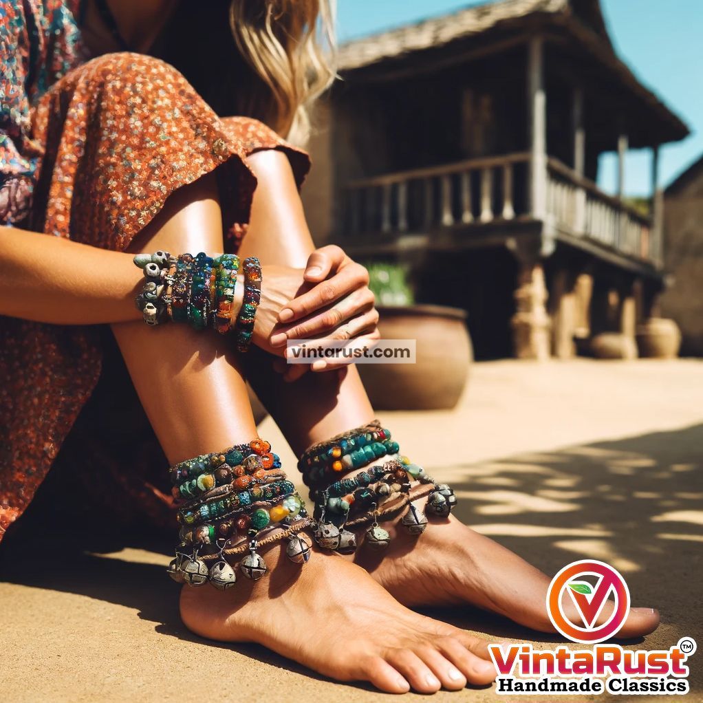 Our handcrafted anklets are more than just an accessory, they're a celebration of timeless design and exquisite craftsmanship. Shop now at buff.ly/2WN78r1! #handmadejewelry #anklets #summerstyle #ecofriendly #craftsmanship #timelessdesign #vintarust #smallbusiness