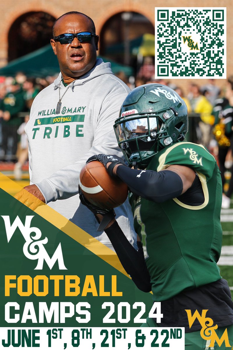Perry Jones (@supe_jones) on Twitter photo 🔰 Camp season!!! Who’s ready to COMPETE?
June 1st- 1 Day
June 8th- Mega Camp
June 17th- Specialist Camp
June 21st- 1 Day
June 22nd- 7v7 Tournament
<a href="/WMTribeFootball/">William & Mary Tribe Football</a> #gotribe 🔰 Camp season!!! Who’s ready to COMPETE?
June 1st- 1 Day
June 8th- Mega Camp
June 17th- Specialist Camp
June 21st- 1 Day
June 22nd- 7v7 Tournament
<a href="/WMTribeFootball/">William & Mary Tribe Football</a> #gotribe